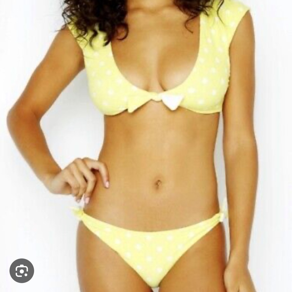 Beach Bunny yellow terry cloth bikini